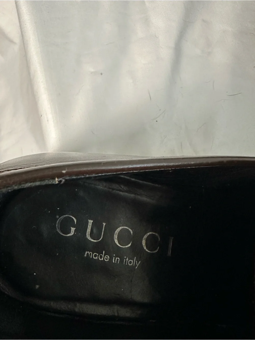 Gucci Men’s Brown Leather Horsebit Loafers Slip On Dress Shoes 6D size Made